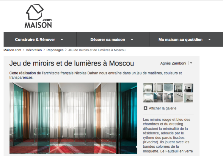 Nicolas Dahan, Press and Awards, Maison.com