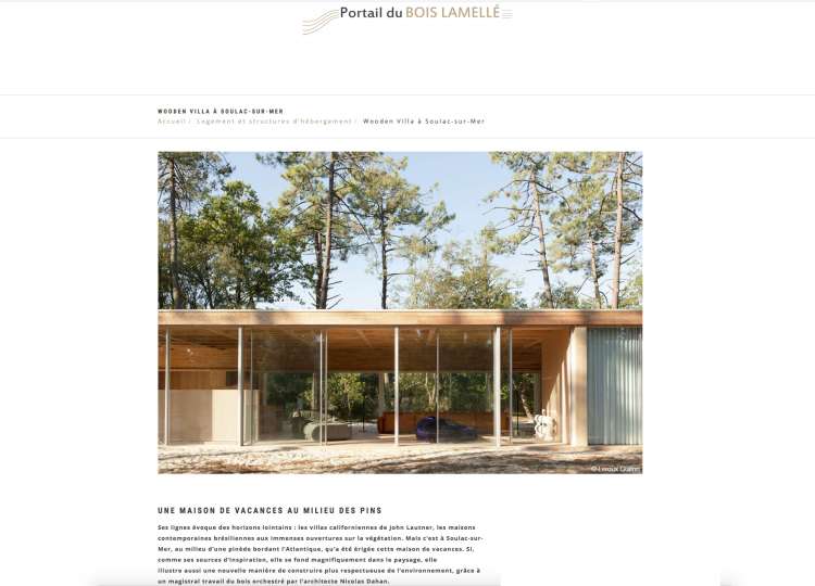 Nicolas Dahan, Press and Awards, Glulam Portail du Bois Lamellé