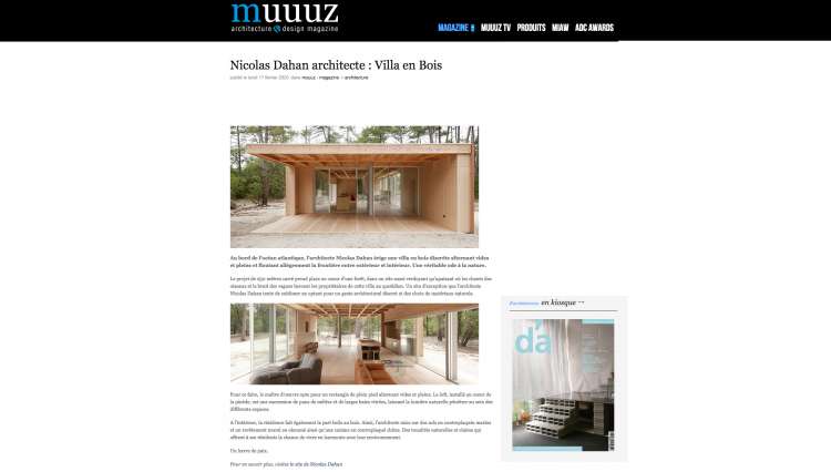 Nicolas Dahan, Press and Awards, Muuuz Architecture & Design Magazine, photographie : © Vincent Leroux