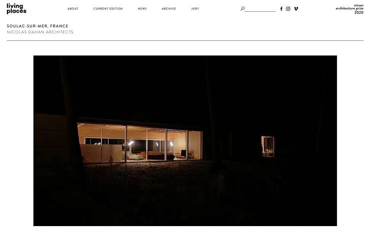 Nicolas Dahan, Press and Awards, Simon Architecture Prize 2020 Film Nomination