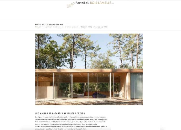 Nicolas Dahan, Press and Awards, Glulam Portail du Bois Lamellé